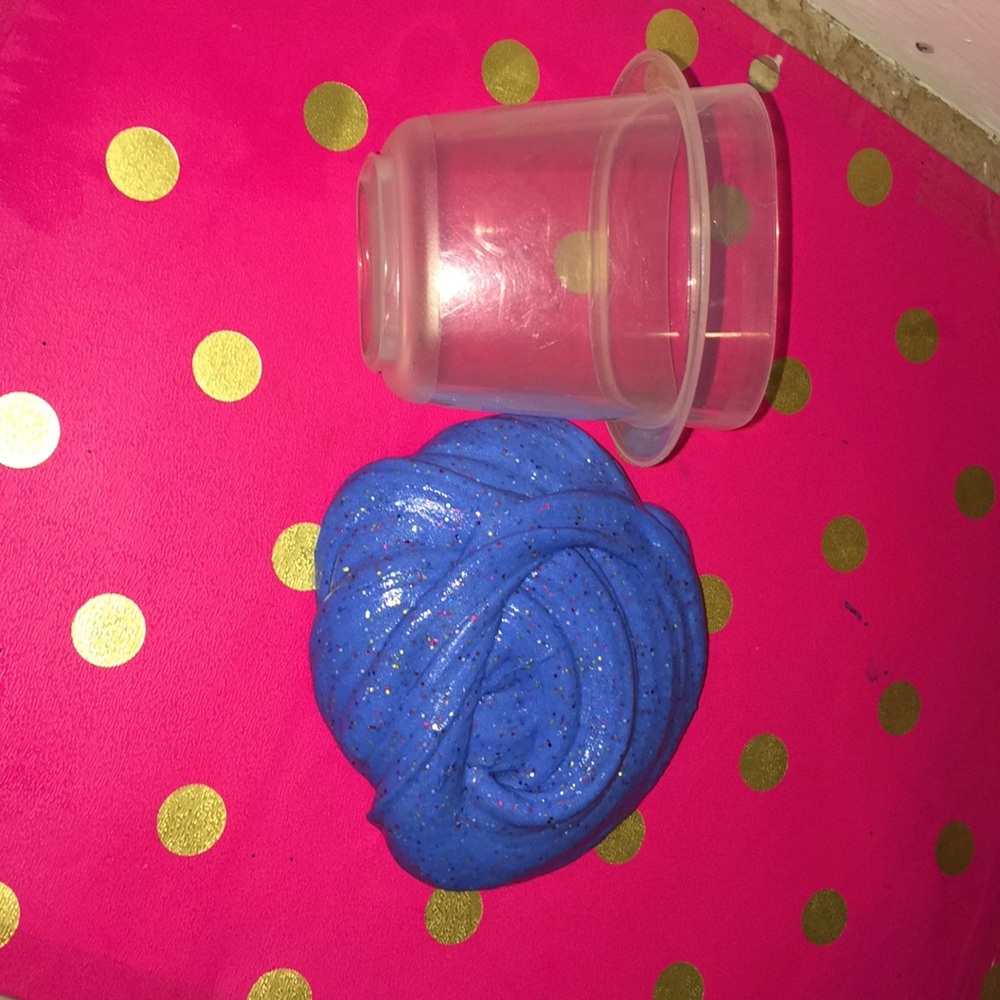 Blue Butter Slime With Glitter